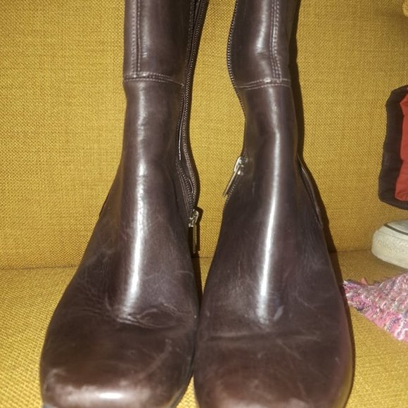Kenneth Cole Reaction Love Buzz Brown Leather Chelsea Booties Size 7.5 M - Picture 5 of 8
